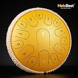 MeloBeat 13 Inch 15 Notes Steel Tongue Drum D Major Yellow with Bag view 2