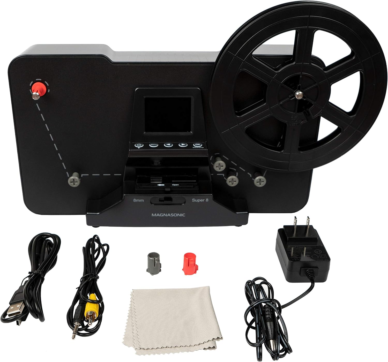 Magnasonic Super 8/8mm Film Scanner, Converts Film into Digital Video, Vibrant 2.3" Screen, Digitize and View 3", 5" and 7" Super 8/8mm Movie Reels (FS81): Electronics