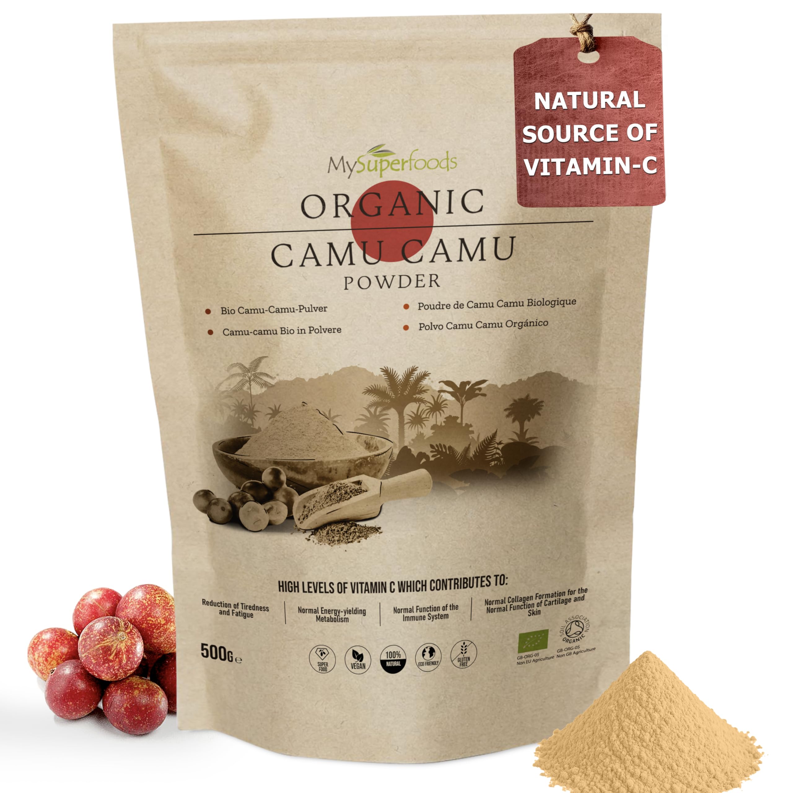 MySuperfoods Organic Camu Camu Powder 500g, Natural Wholefood Vitamin C Source
