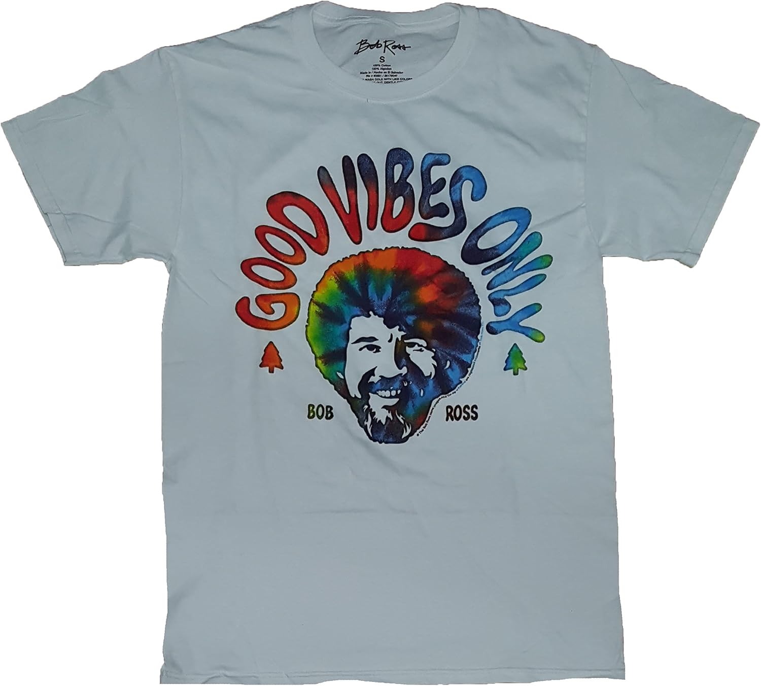 Amazon Com Bob Ross Good Vibes Only White Graphic T Shirt 3xl Clothing