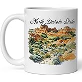 North Dakota State Ceramic Coffee Mug 11oz Peace Garden State - Tea Coffee Mug with Comfortable Grip - Unique Travel Gift Cup for Office or Home - Vibrant Long-Lasting Print ID44991