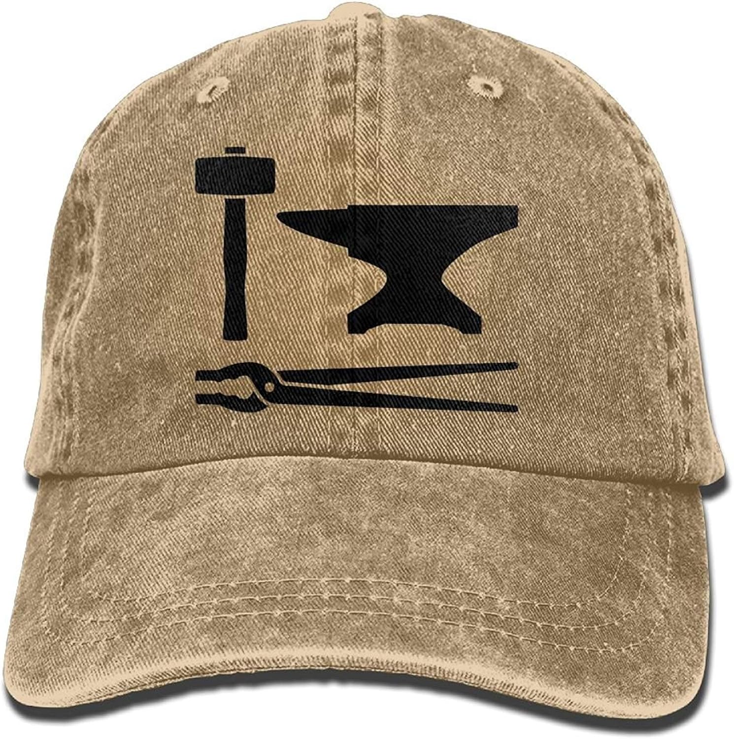 LuoKuan Blacksmith Hammer Denim Hat Adjustable Men's Flag Baseball Hats