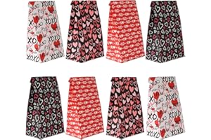 Haobell Valentines Day Bags - 24Pcs Valentines Goodie Bags, 24 Pcs Valentines Stickers, Valentines Treat Bags for Classroom Parties, Valentines, Kids, Coworkers