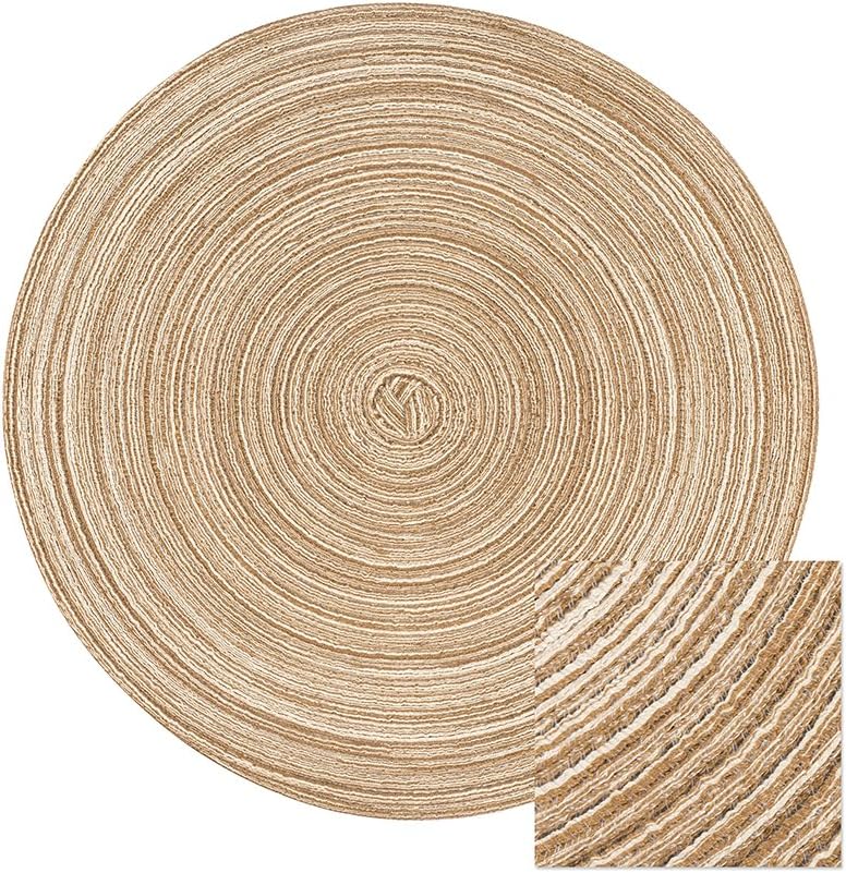 famibay Round Placemats, Round Braided Place Mats for Dining Table Heat Insulation Table Mats for Kitchen 15 inches(Khaki,Set of 6): Home & Kitchen