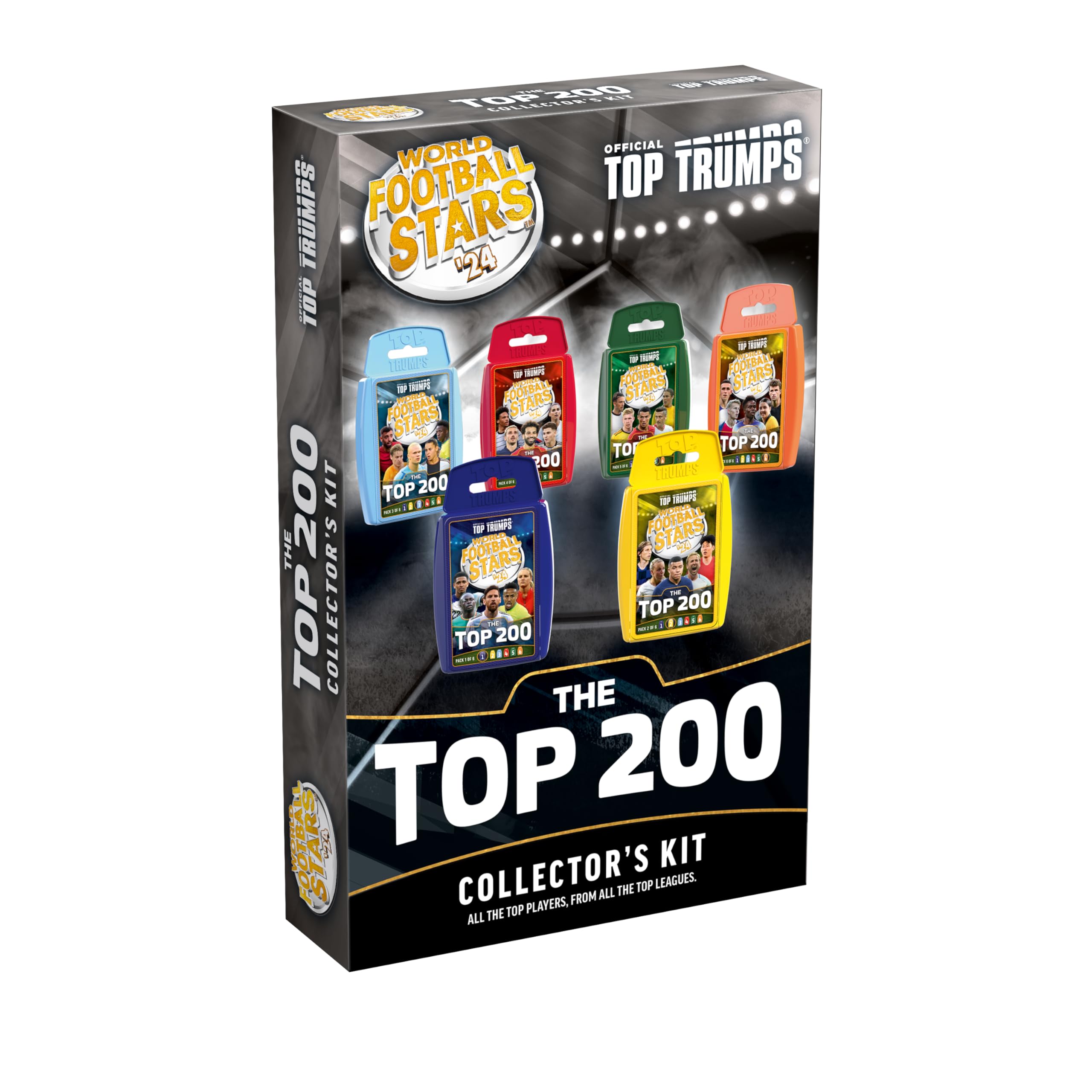 Top Trumps World Football Stars Top 200 Collector's Kit Six Pack Collection Card Game educational gift for ages 6 plus