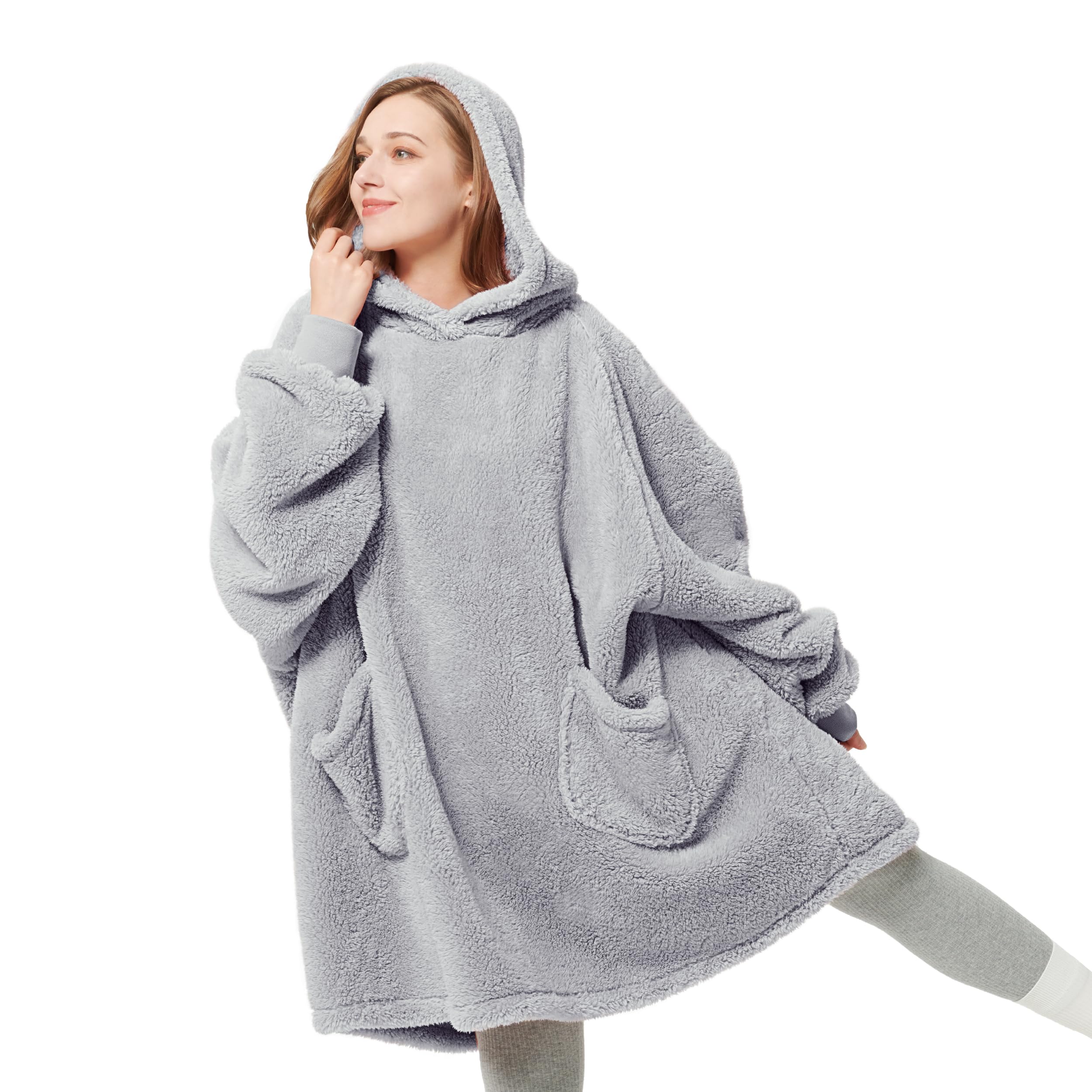 Cozy Blanket Sweatshirt Onesie Adult Bedsure Wearable Blanket Hoodie  Sherpa-Lined Cozy