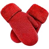 INOGIH Winter Warm Mittens Cold Weather Gloves for Women - Soft lining Thick Crochet Cable Knit Gloves