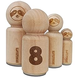 Fun Bold Font Letters and Numbers Rubber Stamp for