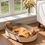 Conlun Oval Cat Scratcher Bed Large 50x35x9cm Corrugated Cardboard