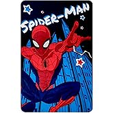 Marvel Spiderman Shooting Spider webs Yellow, Red and Blue Fleece Throw Blanket 40 x 60 (Mirror Spiderman)