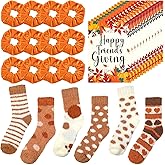 Breathy 36 Pcs Friendsgiving Gifts Set for Women Includes Fall Fuzzy Socks Orange Hair Scrunchies Velvet Elastics Friendsgiving Cards Fall Gifts for Thanksgiving Halloween Birthday Party Favors