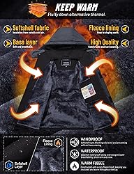 TACVASEN Winter Jacket Men Fleece Coat Mens