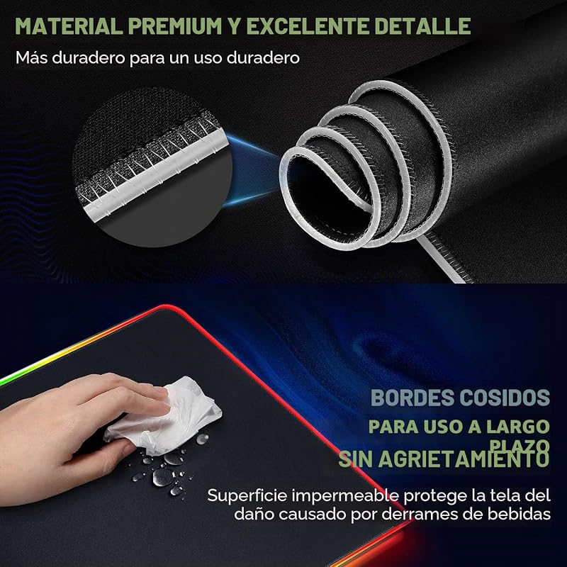 Gimars RGB Gaming Mouse Pad, 800×300mm XXL Mousepad com 12 modos de iluminação LED, Rato Mat Smooth Surface Primeira base de borracha antiderrapante impermeável para desktop, Office Gamer