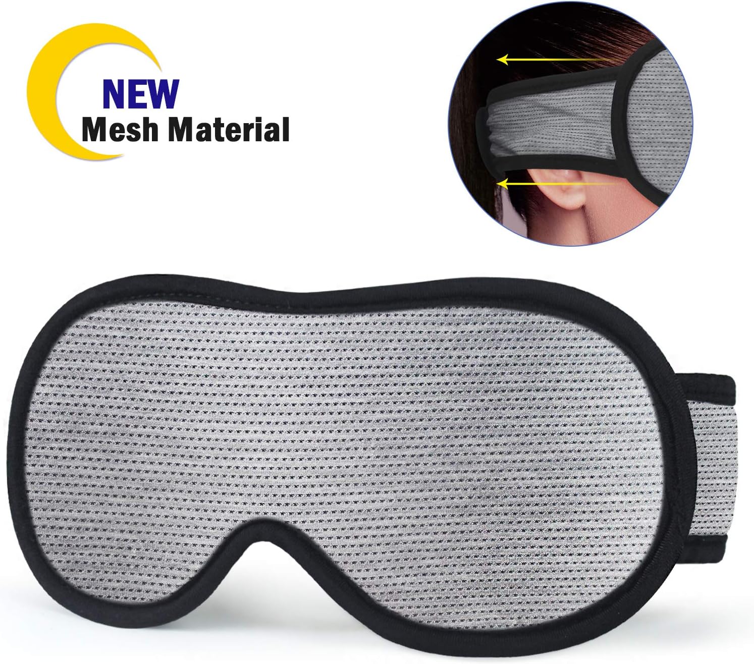 Sysrion Sleep Eye Mask - Breatheable Sleeping Mask for Men Women, Lightweight Eye Blinder for Travel Sleeping Nap Shift Work, No Pressure Mesh Fiber Strap