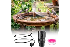 HAPPYALLEY 60 Inch Misting Hose for Garden, Bird Bath Mister with 0.8mm Mist Nozzle and 3/4" Connector, Adjustable Aluminum Misting Water Hose for Outside, Bird Bath, Trampoline