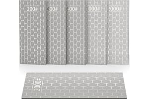 Lehwoik Diamond Sharpening Plate, 5 PCS Diamond Sharpening Stones W/Honeycomb Surface, Diamond Knife Sharpener for Scissors/C