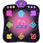 Flooyes Dance Mat Toys for 3-12 Year Old Kids, Electronic Dance Pad with Light-up 8-Button Wireless Bluetooth, Music Dance with 5 Game Modes, Birthday Toys Gifts for 3 4 5 6 7 8 9 10+ Year Old Girls