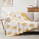 Cozzenity Throw Blanket, Chenille Microfiber Blankets for Couch, Soft Cozy Fluffy Warm Knitted Sunset Blanket for Sofa, Bed, Chair, Reversible Fuzzy Plush Lightweight Decorative Blanket, 50x60 inches
