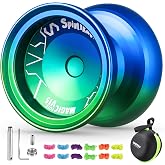 MAGICYOYO V15 Metal Professional Responsive Yoyo for Kids 8-12 &amp; Beginners | Unresponsive Yoyo Professional for Finger Spin Trick, Pro Yo Yo with 12 Yo-yo String, KK Bearing Kit (Blue Green)