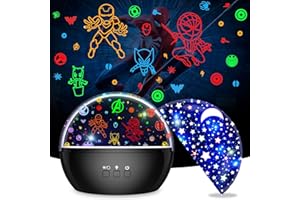 VANSHINIEER Star Projector Night Light for Kids, Spiderman Night Light for Boys 360 Degree Rotating Night Light Lamp for Baby Room Decor Nursery Birthday Gift for 3-12 Year Old