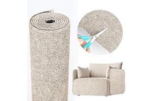 AHUA WALSONG Cat Scratching Mat 78.7"x15.8" Self-Adhesive Cat Furniture Protector, Climbing Cat Scratch Pad for Cat Tree, Sofa, Wall, and Furniture DIY Protection(Cream White)