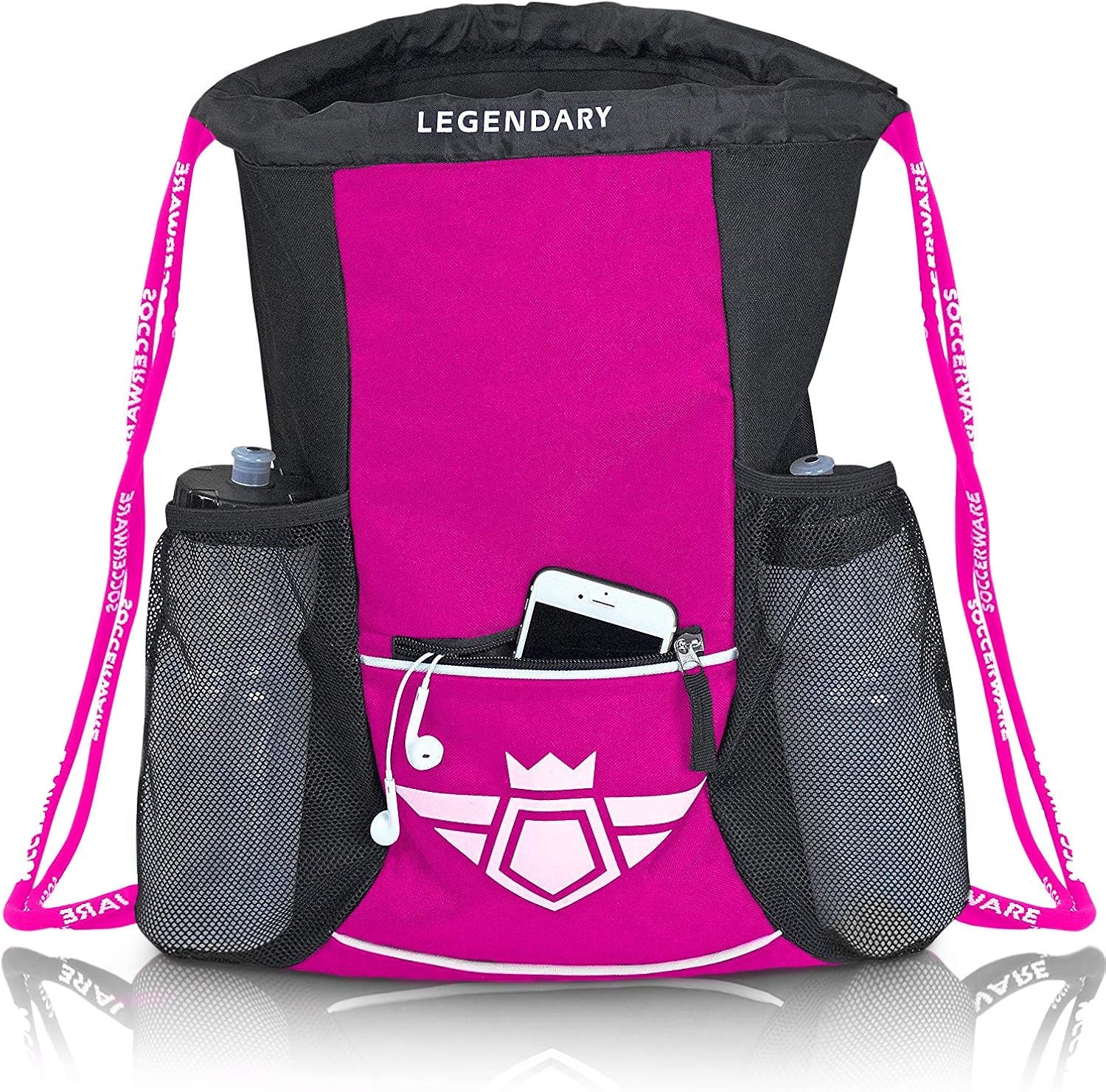 Soccer Bag Backpack - Organize Sports Gym Equipment - (Pink): Sports & Outdoors
