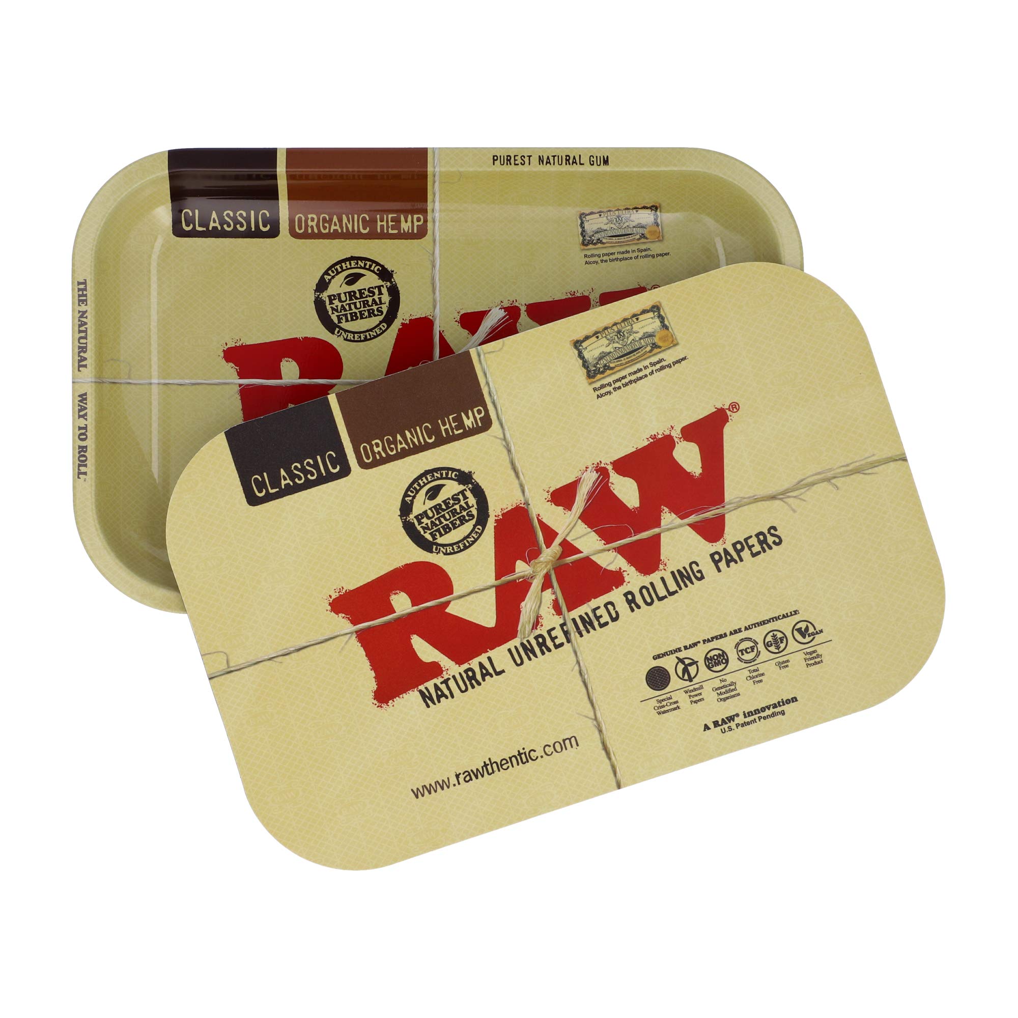 RAW Bundle - Classic Rolling Tray with Classic Magnetic Tray Cover | Size - Small | Great Storage for Home or On-The-Go
