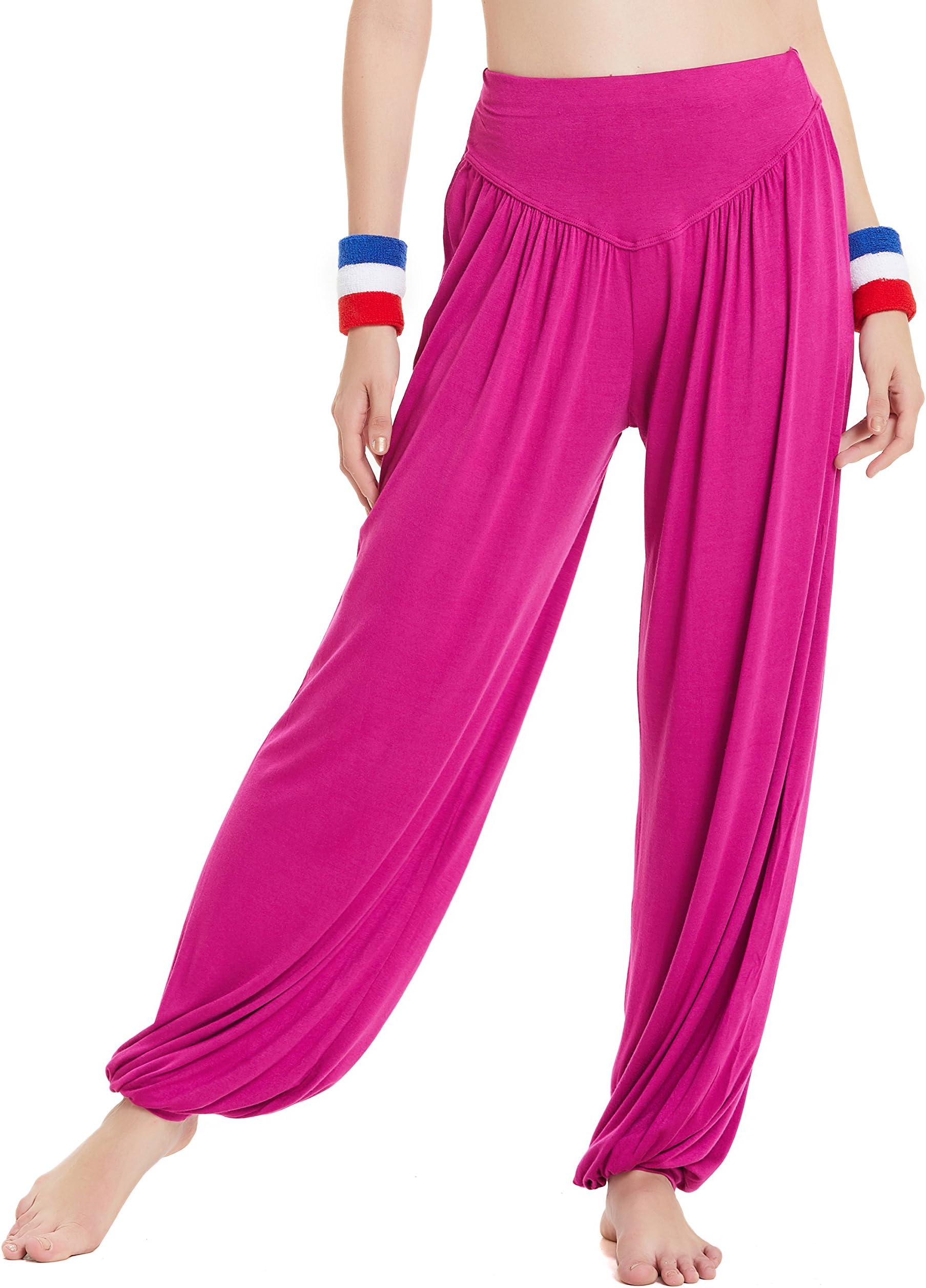 Womens Modal Soft Elastic Waistband Fitness Yoga Harem Pants