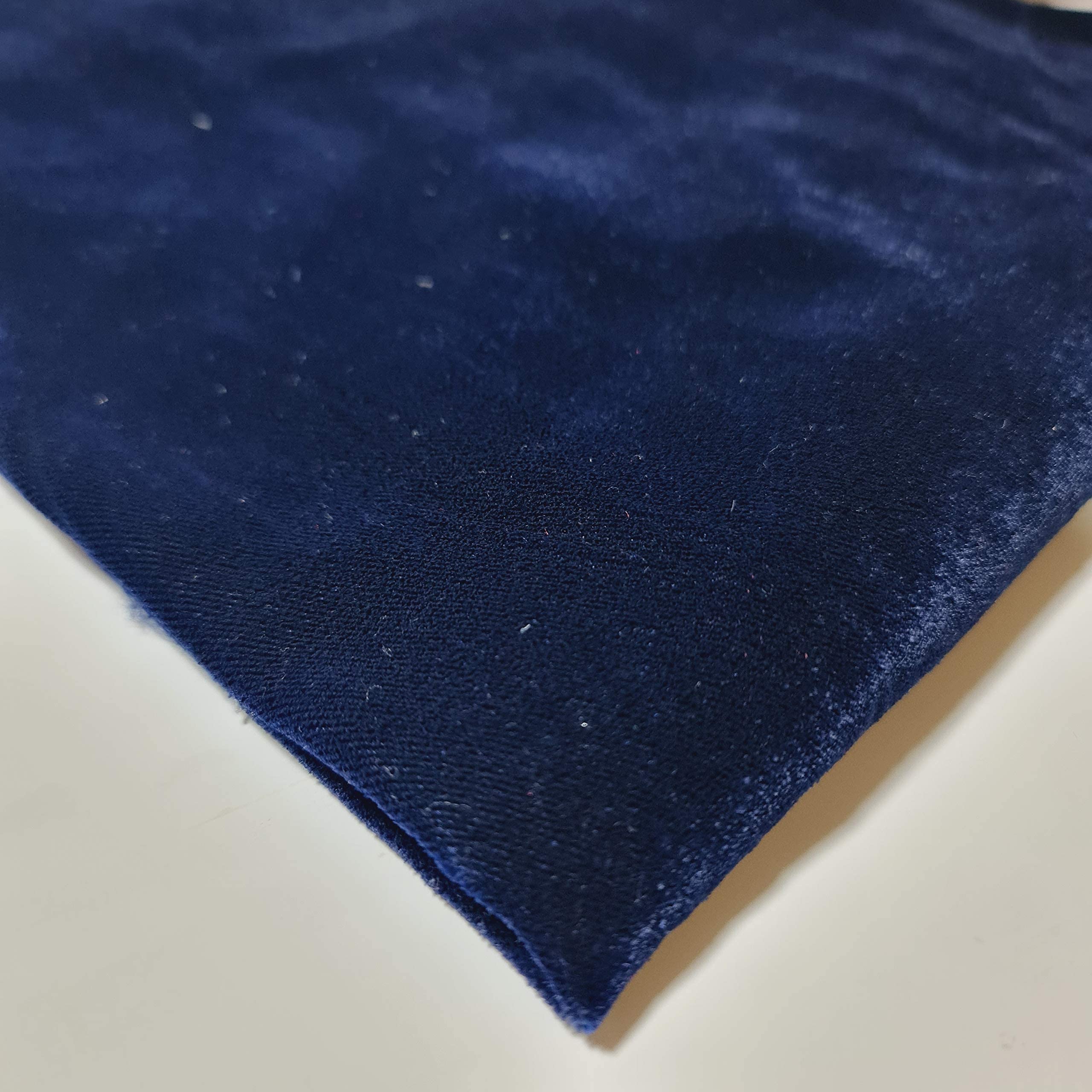 Three Crown Velvet Fabric Soft Strong Material - Home Decor, Curtains, Upholstery, Dress - 112cm Wide (Navy Blue, 1 Meter)