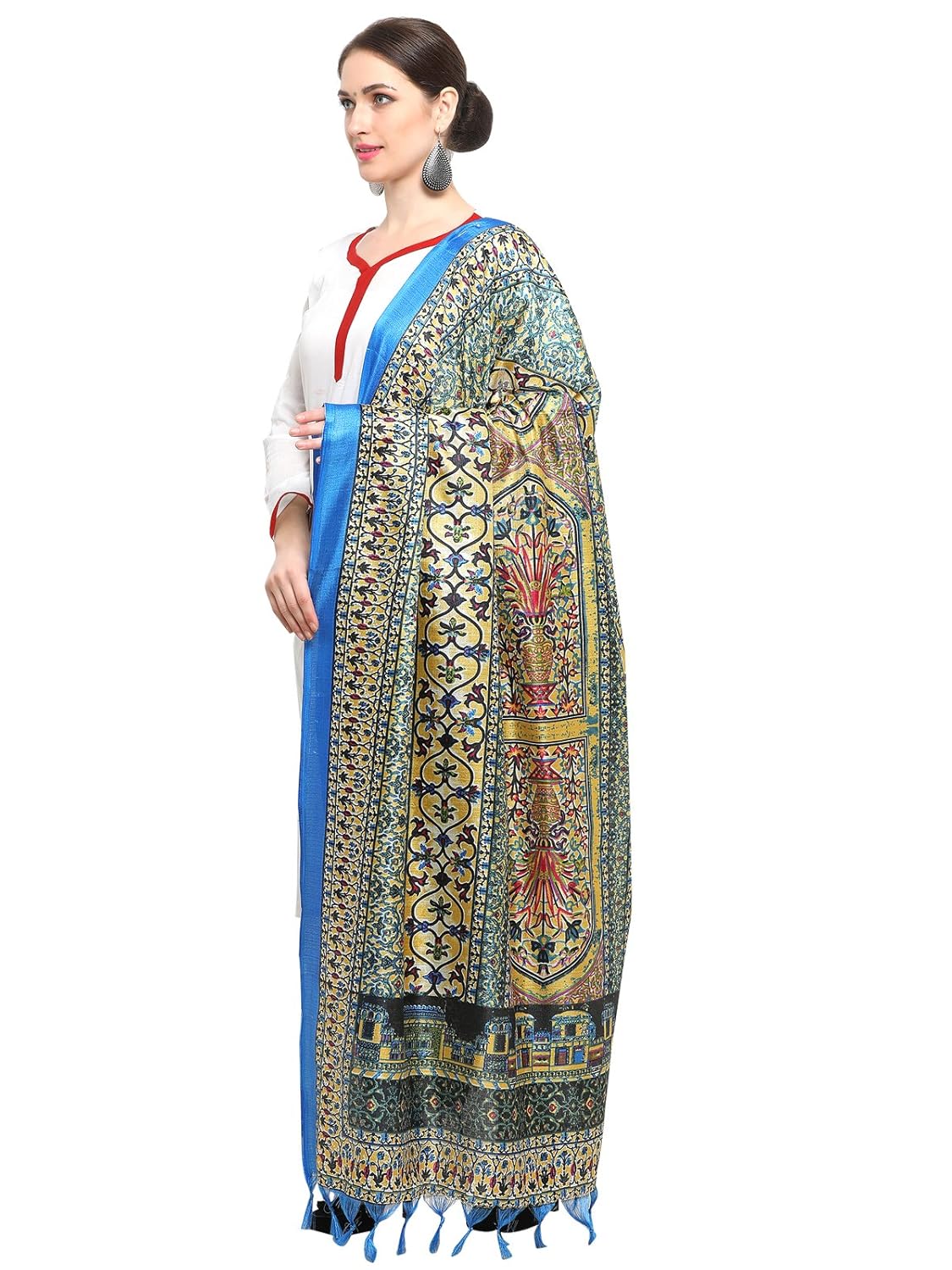 kanchnar women's ethnic printed art silk dupatta