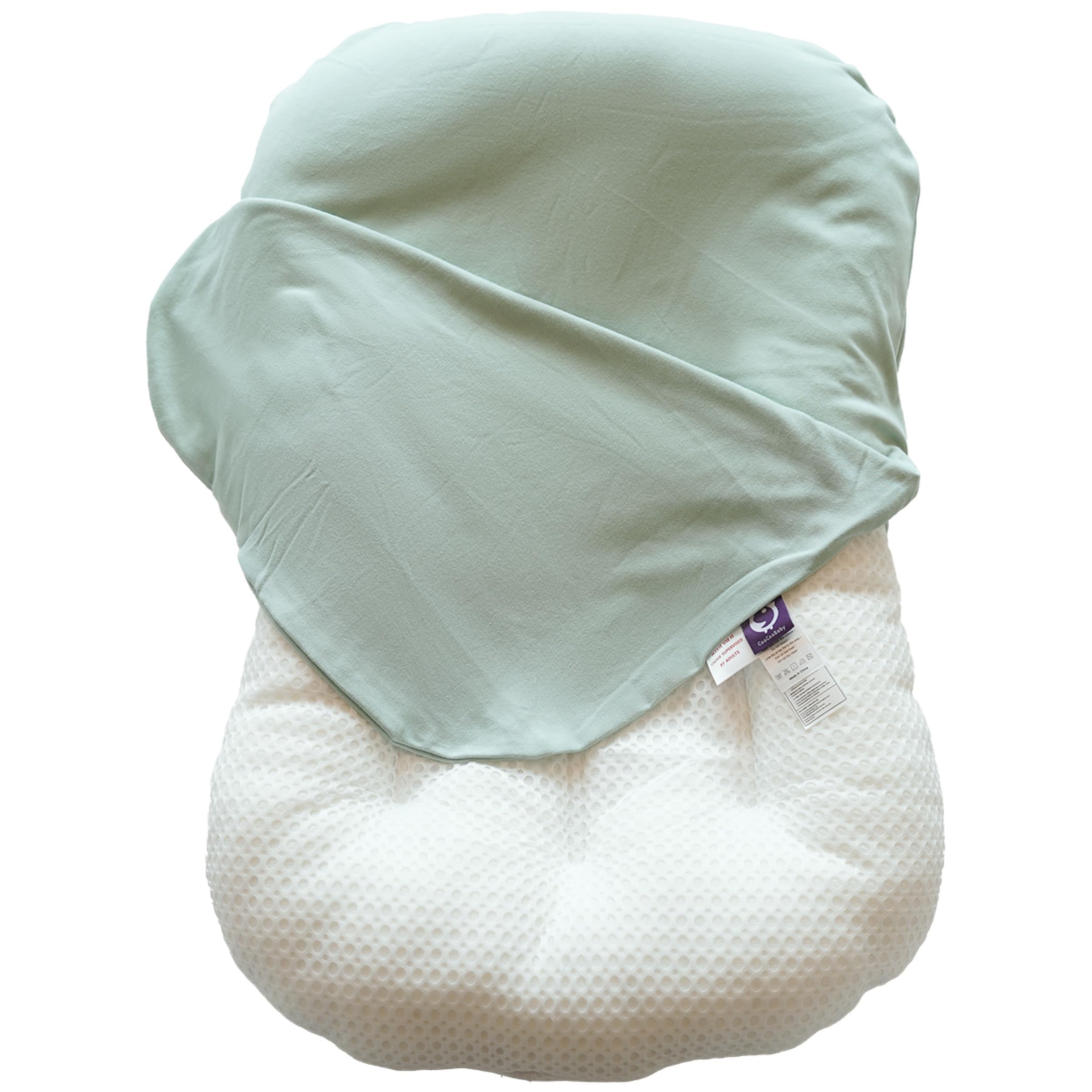Photo 1 of CooCooBaby Infant Lounger, Baby Nest Cover for Baby Girls & Boys, Newborn Essentials for Baby 0-12 Months, 100% Cotton Breathable (Sage Green)