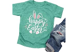 VVNTY Happy Easter T Shirt Toddler Baby Girls Boys Bunny Rabbit Graphic T-Shirt Easter Egg Letter Print Tees Tops