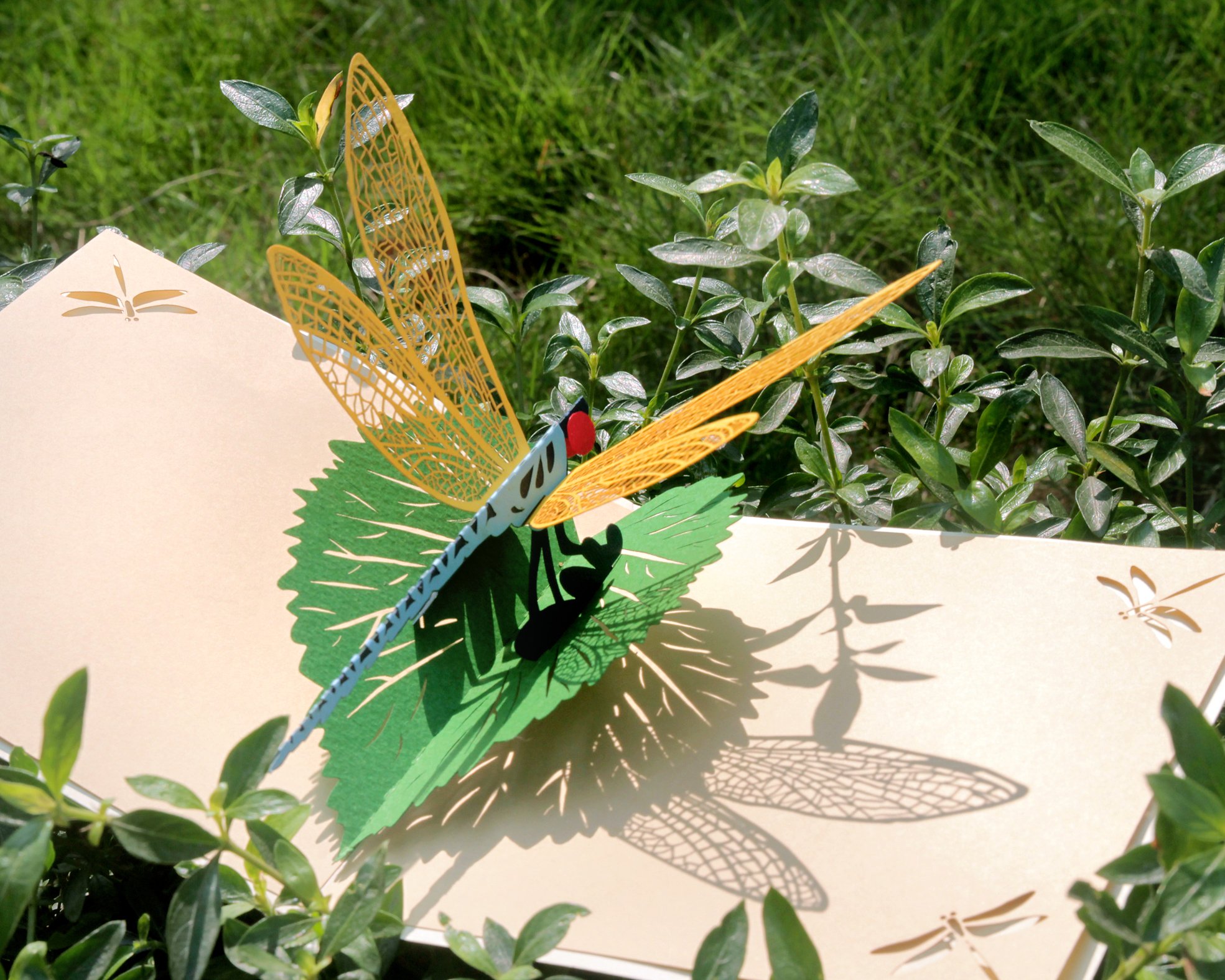 CUTPOPUP Birthday Card Pop Up, Greeting Card 3D Pop Up Christmas Cards, 3D Xmas Pop Up Cards, Xmas Cards, Christmas cards for Family Members (Dragonfly) UK1