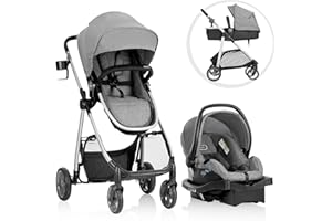 Evenflo Omni Plus Modular Travel System with LiteMax Rear-Facing Infant Car Seat - Mylar Gray