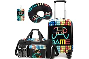 Inprof Kid’s Luggage Set 3 Piece Suitcase Set 16’’ Hardside Luggage Carry on Travel Rolling Luggage Airline Approved for Girl