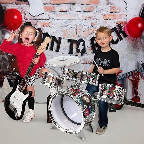 Raimy Kids Drum Set for Toddlers with Piece High Drums, Mini