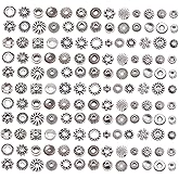 stino 270Pcs Silver Metal Spacer Beads for Jewelry Making, Bracelet Earrings Necklace Findings & Supplies 512 (Flat Disc (270PCs))
