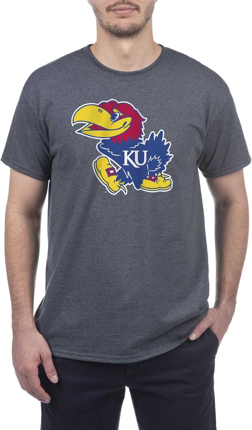 Elite Fan Shop Dark Heather Basic Short Sleeve College Icon T-Shirt : Clothing