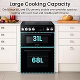 Teknix TKED64B 60cm Ceramic Double Oven Electric Cooker Black view 3