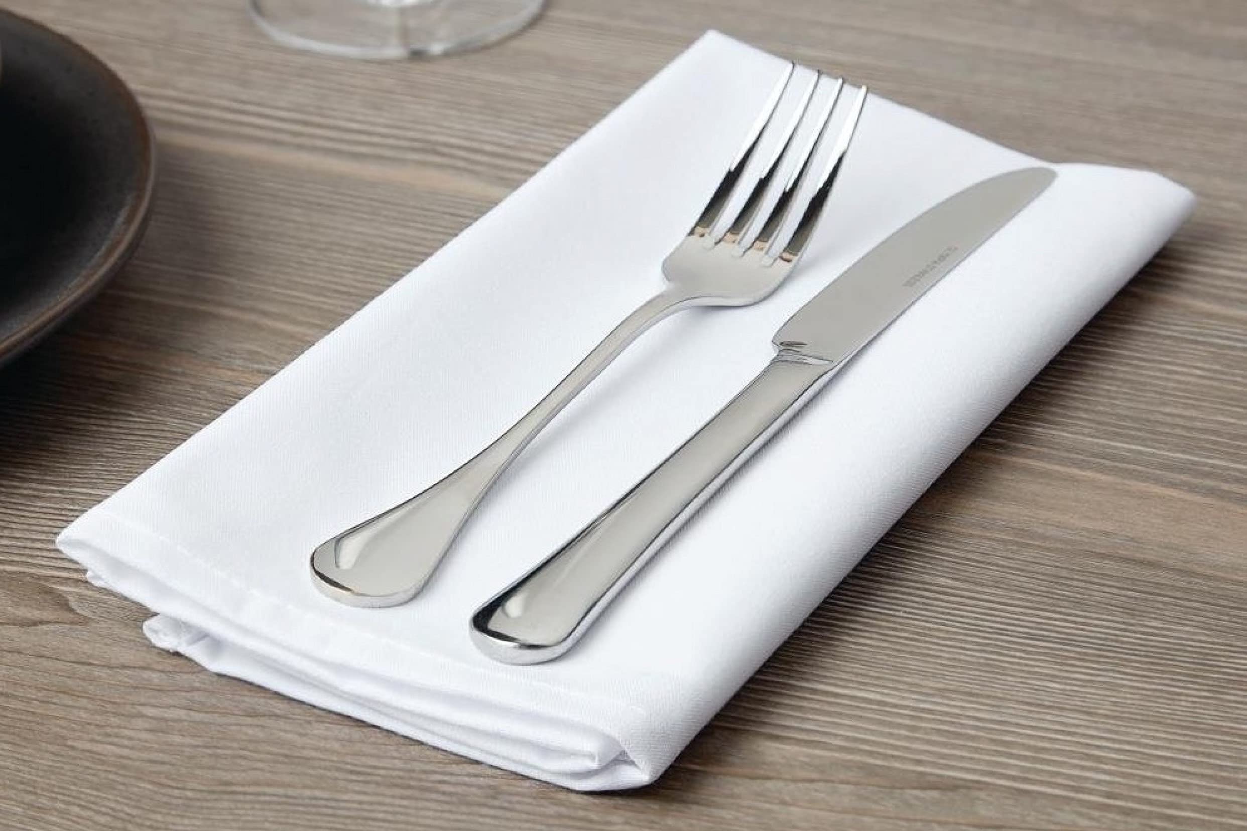 Kitchen Linens White Dinner Cotton Napkins Washable Set of 10 Size 41cm x 41cm Reusable Hotel Quality