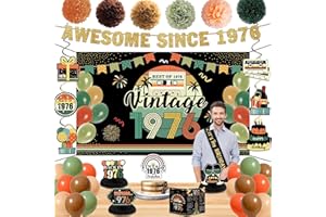 50th Birthday Decorations for Men Women, 40 Pcs Vintage 1976 Birthday Party Decorations Supplies, Including Back in 1976 Bann