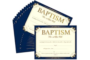 RYSMH Baptism Certificates for Church, 25 Pcs Baby Dedication Certificates, Christening Recognition Gifts for Boys Girls, Baby Shower Baptism Party Supplies Decorations, 02
