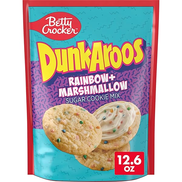 BETTY CROCKER DUNKAROOS SUGAR COOKIE MIX, RAINBOW + MARSHMALLOW, 12.6 OZ