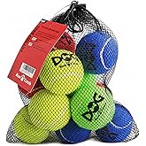 INSUM Tennis Balls for Dogs, 12 Pack Colorful Dog Toys Balls | Non-Toxic Durable Dog Balls with Mesh Bag, Outdoor Fetch Toys, Small Medium Breeds