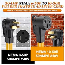 Kanayu 50Amp NEMA 6-50P to 10-50R Welder to Stove