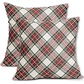 Christmas Plaid Pillow Covers 18x18 Set of 2 Rustic Red Green Blue Xmas Decoration Buffalo Checked Print Decorative Outdoor Pillowcases Farmhouse Holiday Throw Cushion Case Decor for Couch Sofa Bed