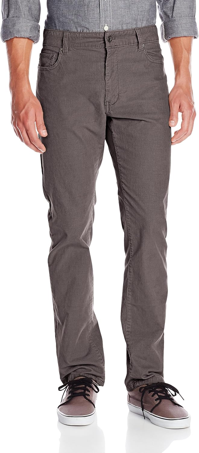 IZOD Men's Slim Fit 5 Pocket Stretch Corduroy Pant, Meteorite Grey, 30W