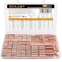500PCS 26-6 AWG Non-Insulated Butt Connectors