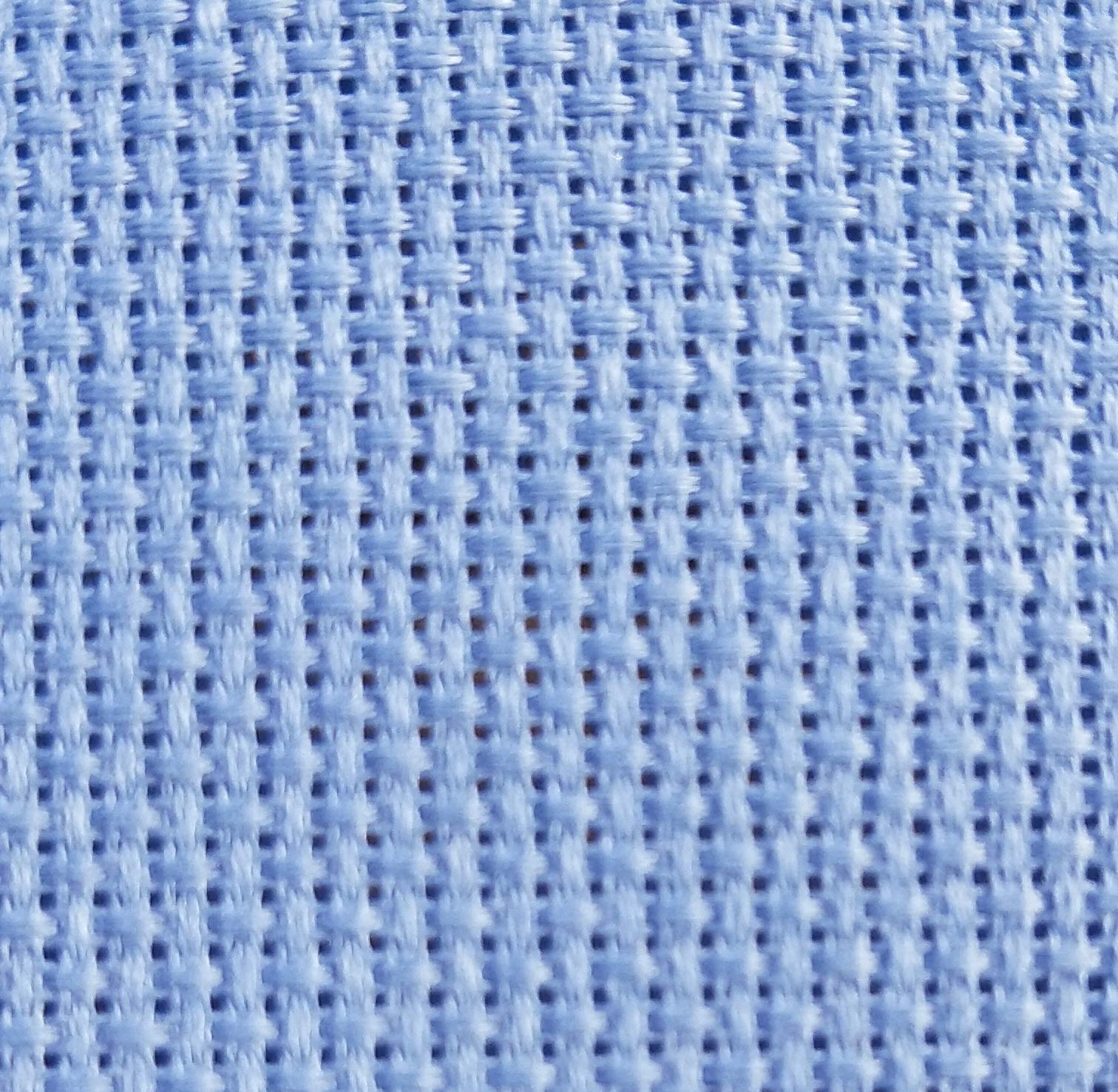 KCS 19" x 28" 14CT Counted Cotton Aida Cloth Cross Stitch Fabric (Light Blue)