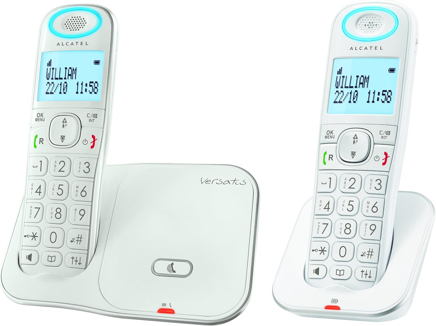 Teléfono inalámbrico duo negro/naranja. ALCATEL
